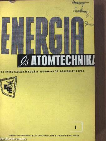 Energia és Atomtechnika 1972. január-december