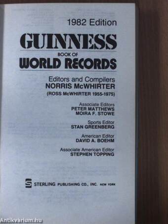 Guinness Book of World Records 1982