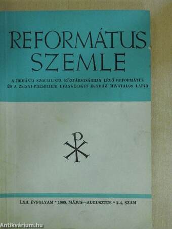 Református Szemle 1969. május-augusztus