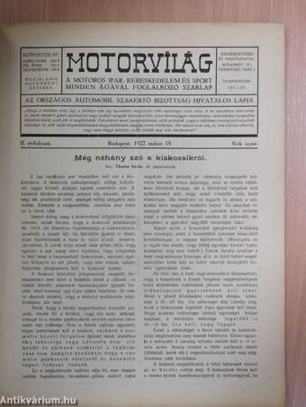 Motorvilág 1922. május 15.