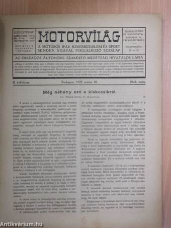 Motorvilág 1922. május 30.