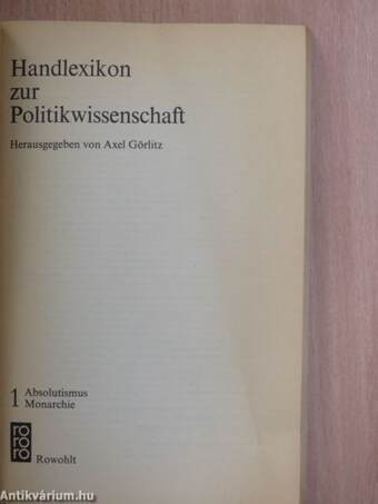 Handlexikon zur Politikwissenschaft 1-2.