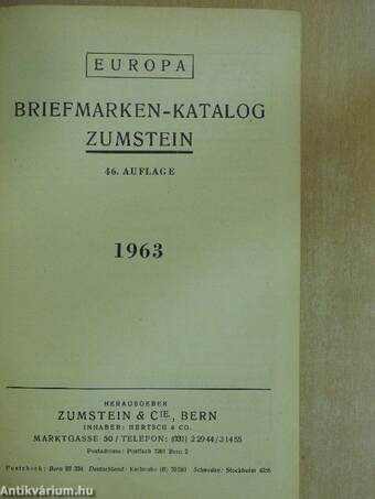 Briefmarken-katalog Zumstein - Europa 1963