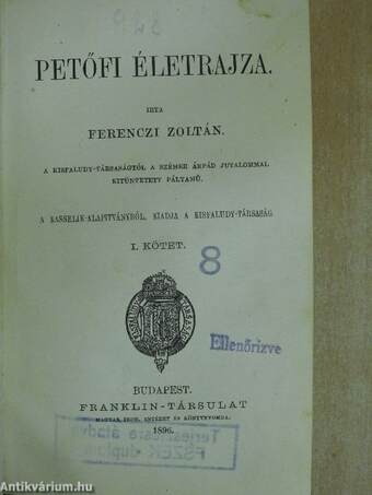 Petőfi életrajza I-III.