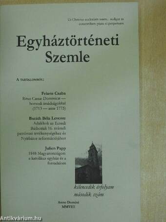 Egyháztörténeti Szemle 2008/2.