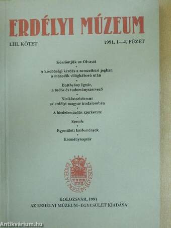 Erdélyi Múzeum 1991/1-4.