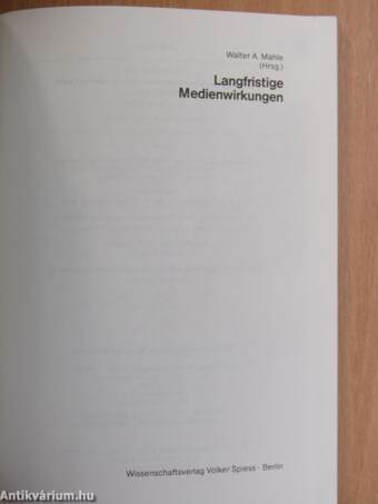 Langfristige Medienwirkungen