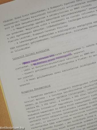 Az Országos Széchényi Könyvtár 1996. évi munkaterve