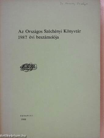 Az Országos Széchényi Könyvtár 1987. évi beszámolója