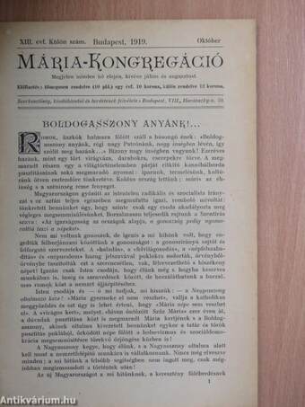 Mária-Kongregáció 1919. október