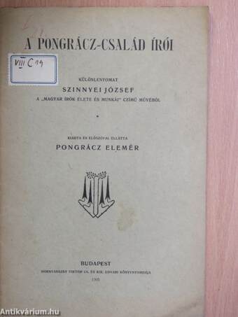 A Pongrácz-család írói