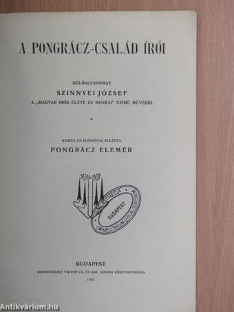 A Pongrácz-család írói