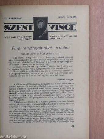 Szent Vince 1935. március-április