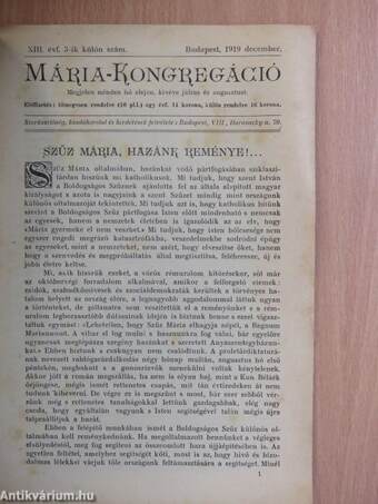 Mária Kongregáció 1919. december