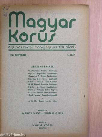 Magyar Kórus 1931. szeptember 