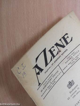 A Zene 1939. július 1.