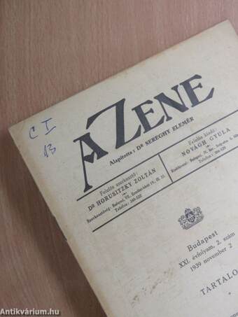 A Zene 1939. november 2.