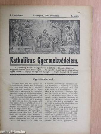 Katholikus gyermekvédelem 1930. december