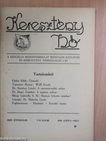 Keresztény Nő 1936. szeptember-október