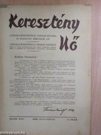 Keresztény Nő 1940. augusztus