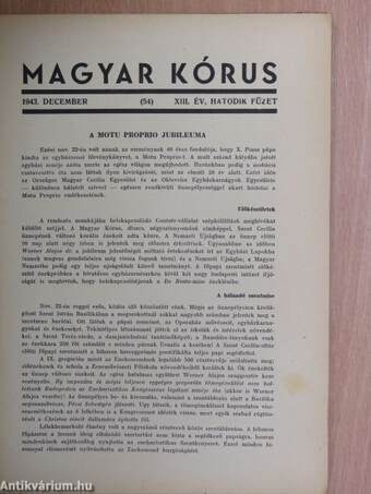 Magyar Kórus 1943. december