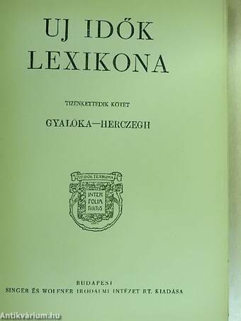 Uj idők lexikona 12. (töredék)