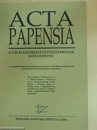 Acta Papensia 2003/1-2.