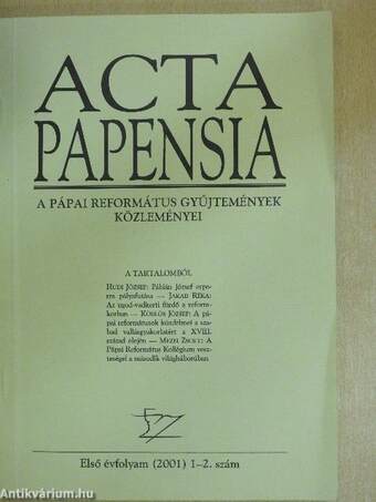 Acta Papensia 2001/1-4.