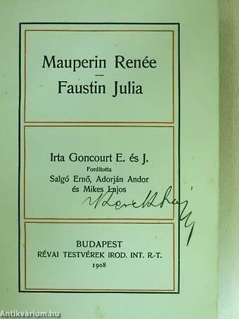 Mauperin Renée/Faustin Julia