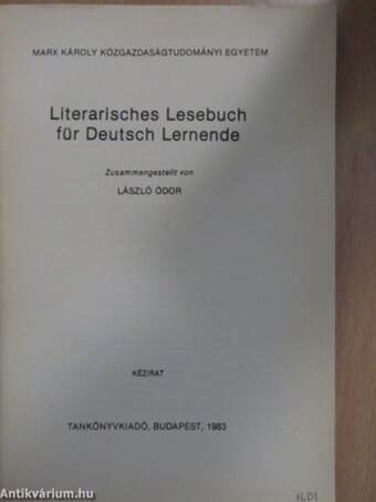 Literarisches Lesebuch für Deutsch Lernende