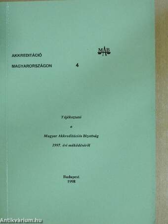 Tájékoztató a Magyar Akkreditációs Bizottság 1997. évi működéséről