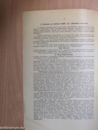 A Ciszterci Rend Egri Kat. Főgimnáziumának Értesítője az 1920-1921. iskolai évről