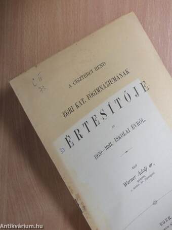 A Ciszterci Rend Egri Kat. Főgimnáziumának Értesítője az 1920-1921. iskolai évről