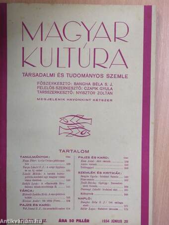 Magyar Kultúra 1934. június 20.