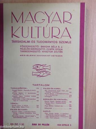 Magyar Kultúra 1934. április 5.
