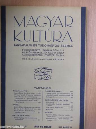 Magyar Kultúra 1933. május 20.