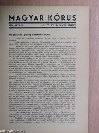 Magyar Kórus 1941. Ősz