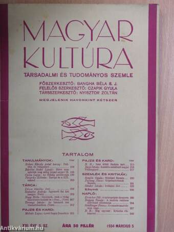 Magyar Kultúra 1934. március 5.