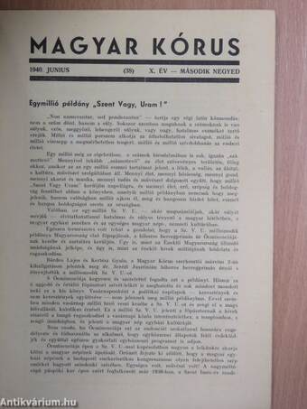 Magyar Kórus 1940. június