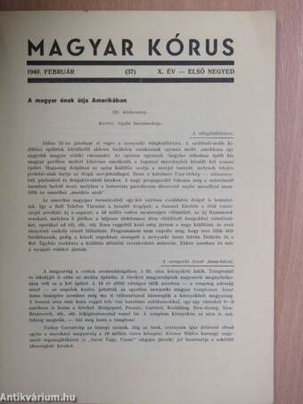 Magyar Kórus 1940. február