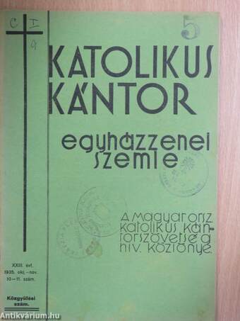 Katolikus Kántor 1935. október-november