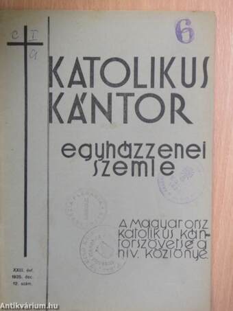 Katolikus Kántor 1935. december