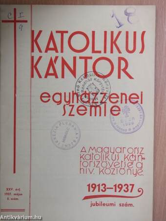 Katolikus Kántor 1937. május