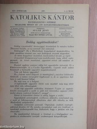 Katolikus Kántor 1937. január-február