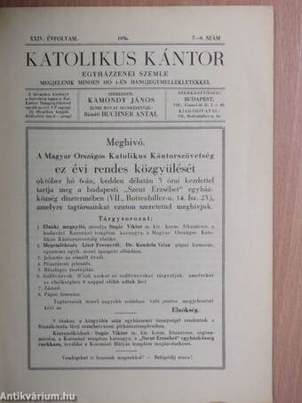 Katolikus Kántor 1936. jul.-szept.