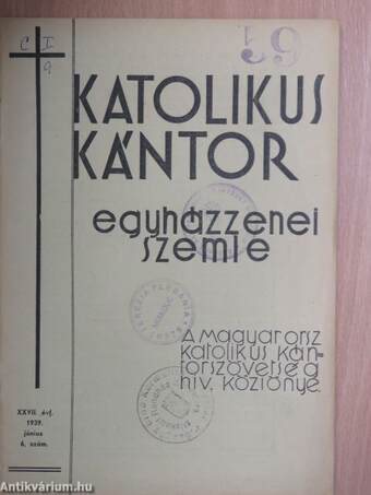 Katolikus kántor 1939. június 