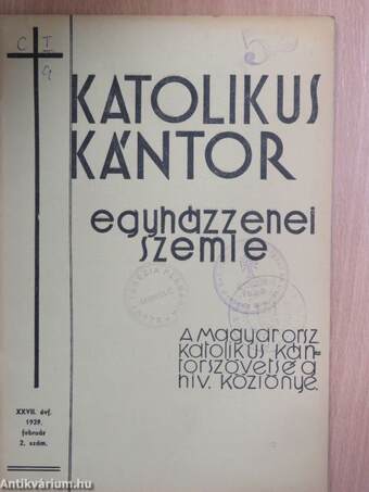 Katolikus kántor 1939. február