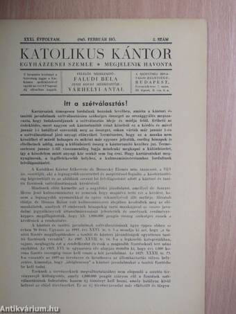 Katolikus kántor 1943. február