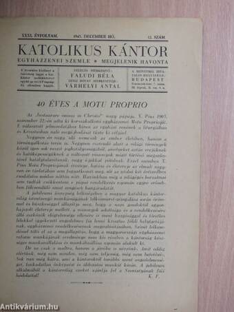 Katolikus kántor 1943. december