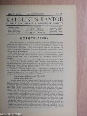 Katolikus kántor 1943. szeptember